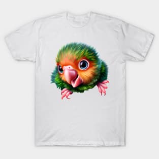 Adorable Cartoon Fluffy Happy Baby Parrot T-Shirt